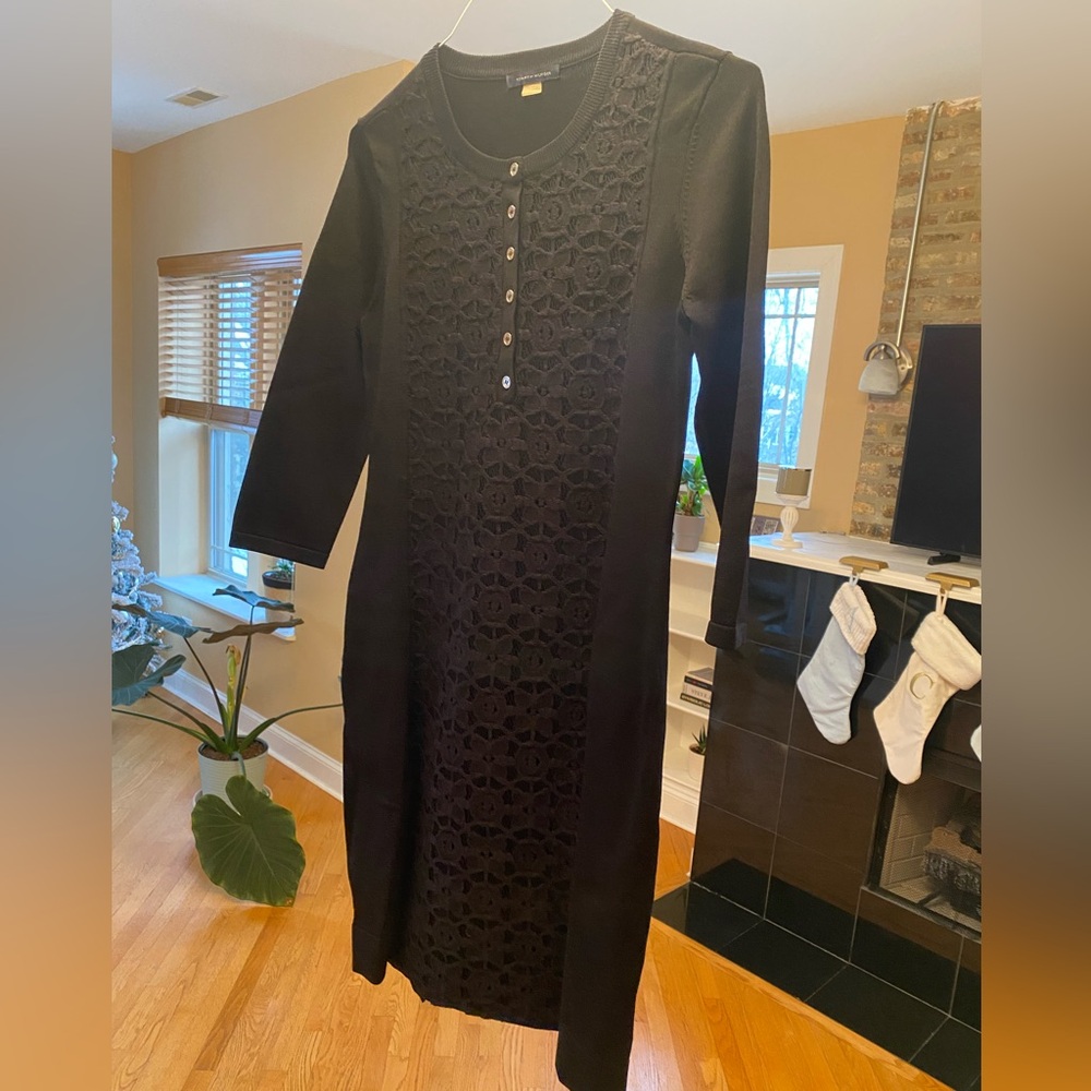 Hilfiger Black Dress with Lace Details